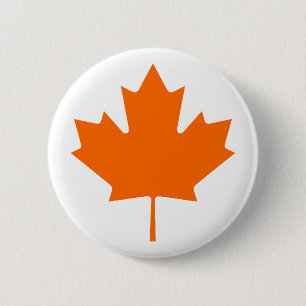 Maple Leaf OrangeBrTransp The MUSEUM Zazzle Gifts 6 Cm Round Badge