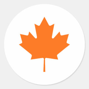 Maple Leaf OrangeBrTransp The MUSEUM Zazzle Gifts Classic Round Sticker