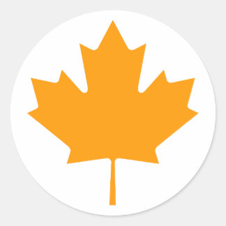 Maple Leaf OrangeTransp The MUSEUM Zazzle Gifts Classic Round Sticker