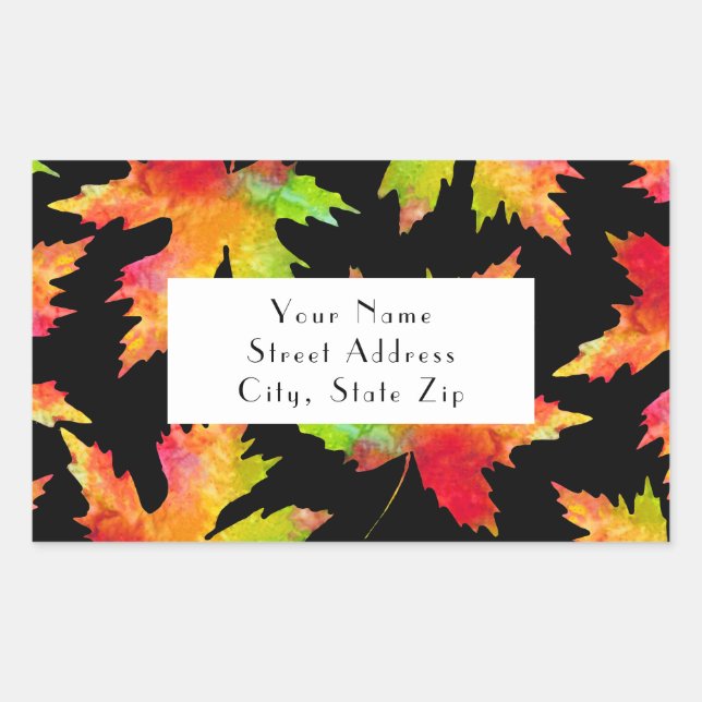 Maple Leaf Pattern 2 Black Background labels (Front)