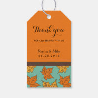 Maple Leaf Pattern Autumn Wedding Favour Gift Tags