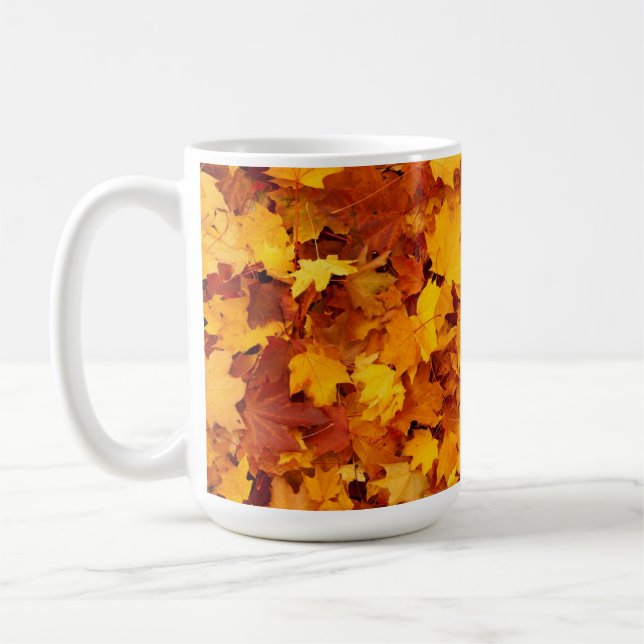 Maple Leaf Pattern Coffee Mug (Left)