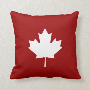 Maple Leaf Pictogram Throw Pillow