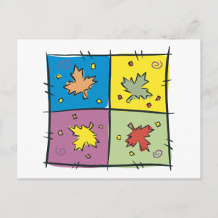 Maple Leaf Pop Art Postcard