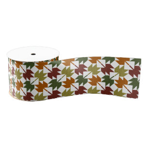 Maple Leaf Quilt Pattern Design 1 Grosgrain Ribbon