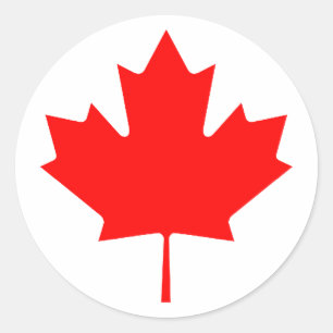 Maple Leaf RedTransp The MUSEUM Zazzle Gifts Classic Round Sticker