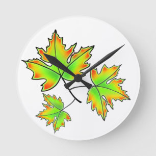 Maple Leaf Round Clock