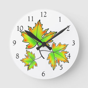 Maple Leaf Round Clock