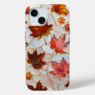Maple Leaf Stained Glass iPhone Case