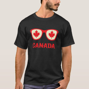 Maple Leaf Sunglasses Canadian Flag Canada Day 202 T-Shirt