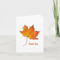 Maple Leaf Thank You Note Card