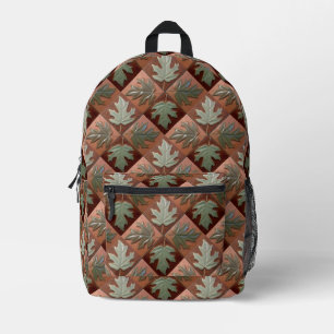 Maple leaf tile pattern backpack