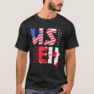 Maple Leaf Us Flag Canadian American Pride Useh Ca T-Shirt