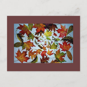 Maple Leaf Vortex painting Postcard