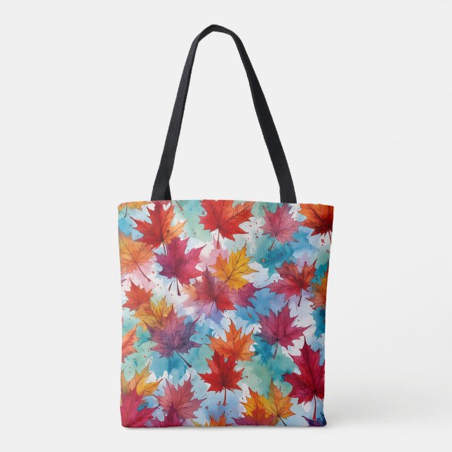 Maple Leaf Watercolor Design Bag (Back)