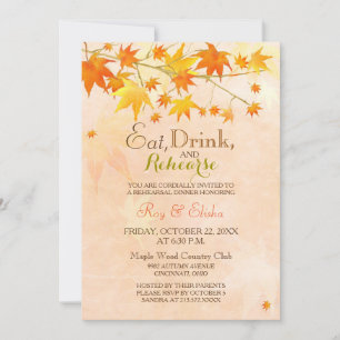 Maple Leaf Wedding Rehearsal Dinner Invitation