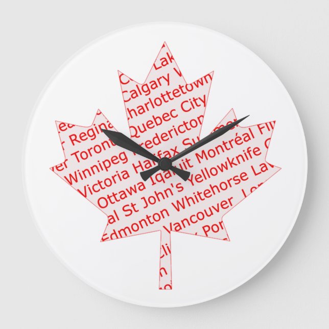 Maple leaf with Canadian cities clock (Front)