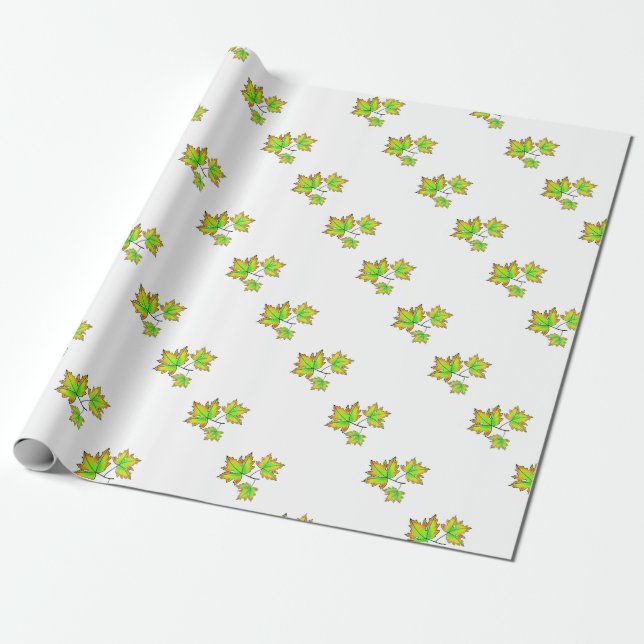 Maple Leaf Wrapping Paper (Unrolled)