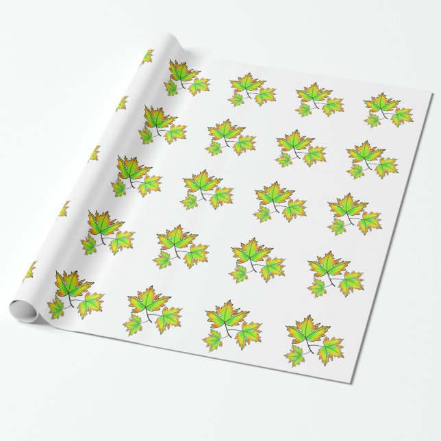 Maple Leaf Wrapping Paper (Unrolled)
