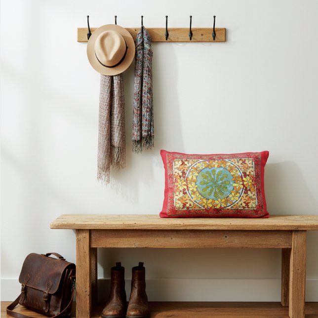 Maple Leaves Abstract Pattern Alphonse Mucha Decorative Cushion (Creator Uploaded)