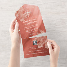 maple leaves accent terracotta gradient QR code