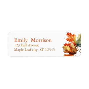 Maple Leaves Autumn Baby Shower Return Address