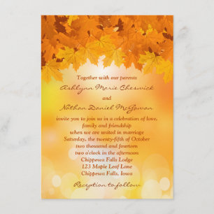Maple Leaves Autumn Splendour Wedding Invitation