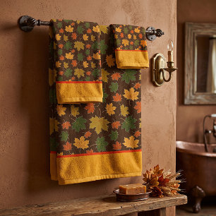 Maple leaves bath towel set