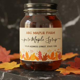 Maple Leaves Border Maple Syrup Product Label