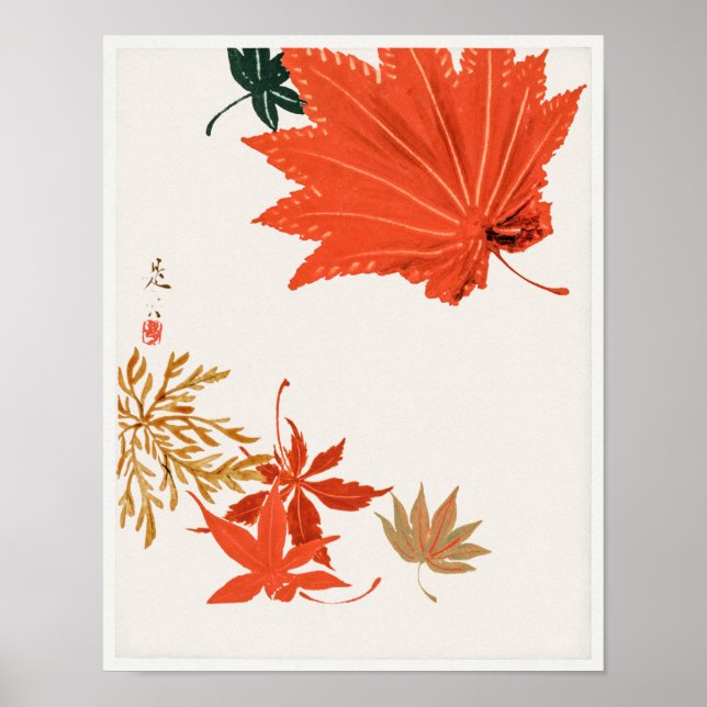 Maple Leaves by Shibata Zeshin Poster (Front)