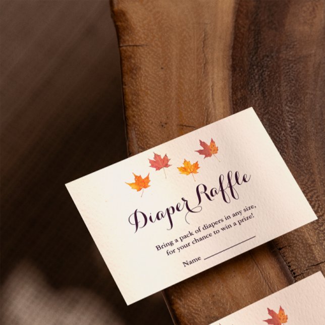 Maple Leaves Fall Baby Shower Diaper Raffle Enclosure Card (Creator Uploaded)
