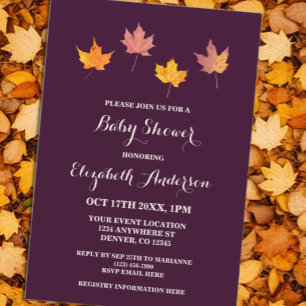 Maple Leaves Fall Baby Shower Invitation