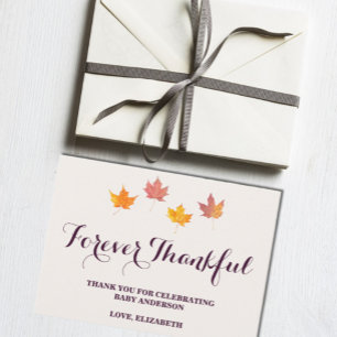 Maple Leaves Fall Baby Shower Thank You Card