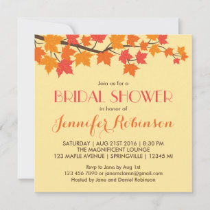 Maple Leaves Fall Wedding Invitation