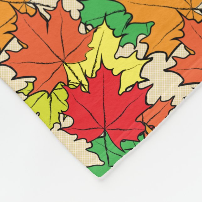 Maple leaves I Fleece Blanket (Corner)