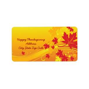 Maple leaves in fall colours custom address label
