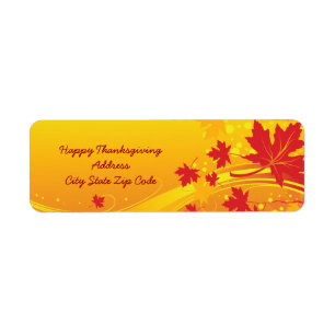 Maple leaves in fall colours custom address label