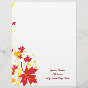 Maple leaves in fall colours custom letterhead