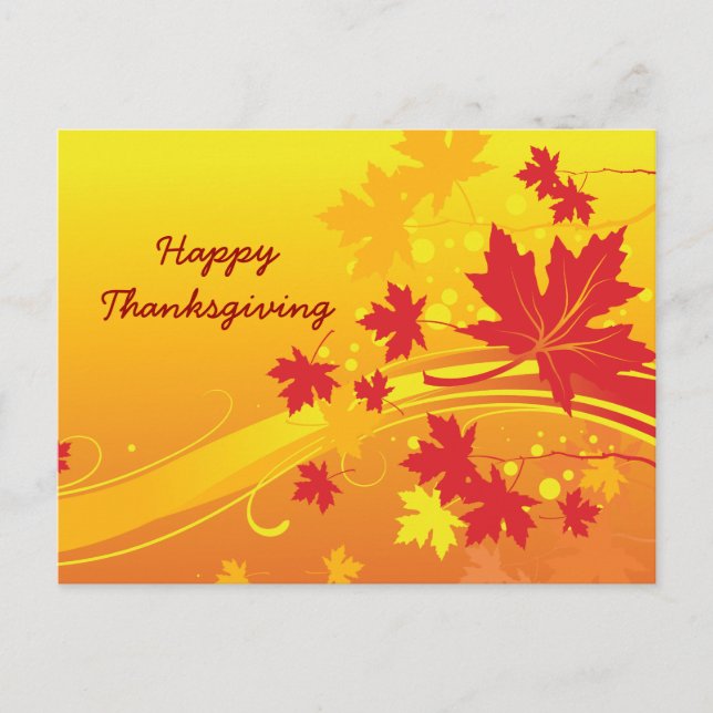 Maple leaves in fall colours custom postcard (Front)