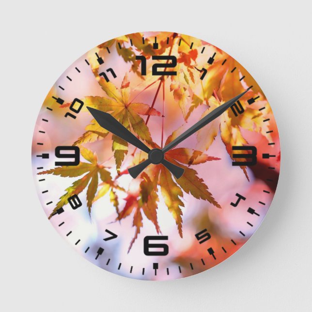 Maple Leaves Landscape Design-21355 Round Clock (Front)
