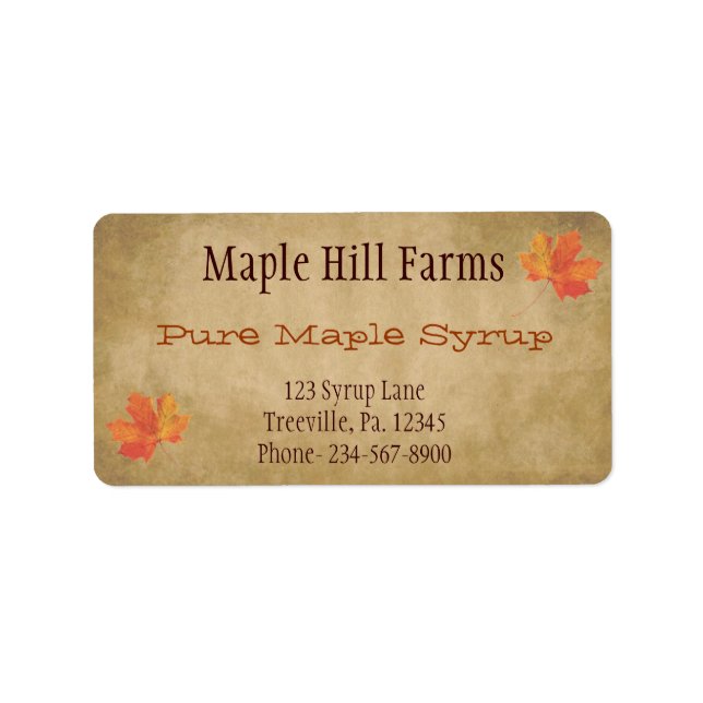 Maple Leaves Maple Syrup Product Label (Front)