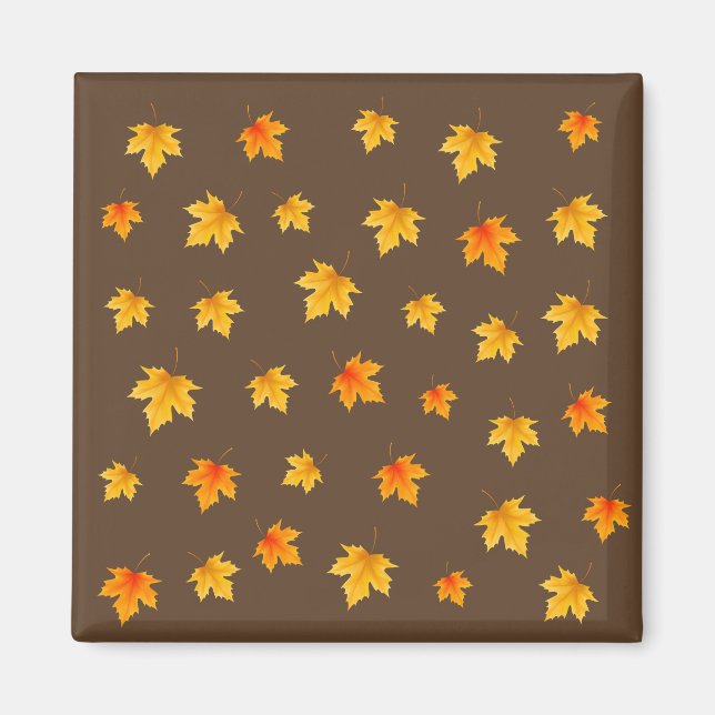 Maple leaves on Brown Background Magnet (Front)