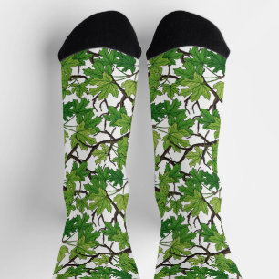 Maple leaves on white socks
