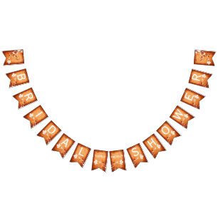 Maple leaves orange autumn wedding bridal shower bunting 