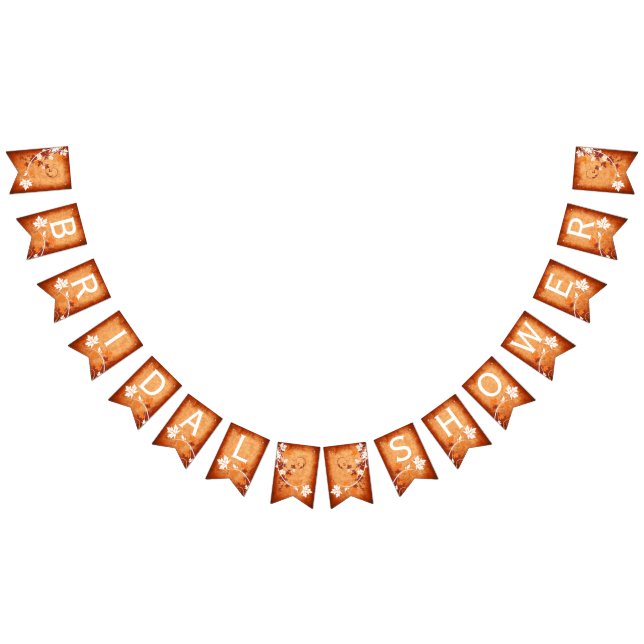 Maple leaves orange fall wedding bridal shower bunting  (All)