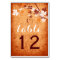 Maple leaves orange fall wedding table number