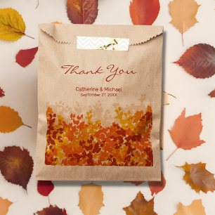 Maple Leaves Orange & Terracotta Autumn Wedding Favour Bags