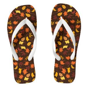 Maple Leaves Pattern-45947 Flip Flops
