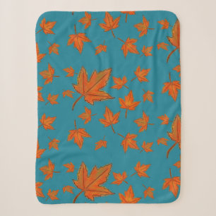 Maple Leaves Pattern Sherpa Blanket