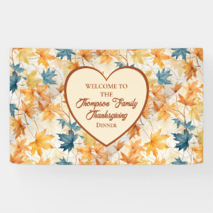 Maple Leaves Thankful Thanksgiving Brunch Dinner Banner
